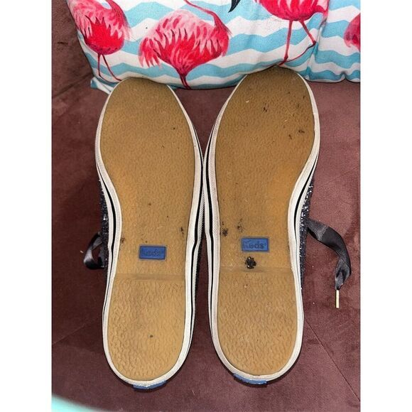 Kate Spade x Keds Glitter Sneakers Women's Size 8 1/2 Gray Lace Up Casual - Picture 7 of 7